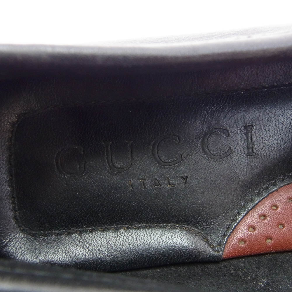 GUCCI グッチ 1101344 レザー ローファー ホースビット ドライビング シューズ ブラック系 8M【中古】