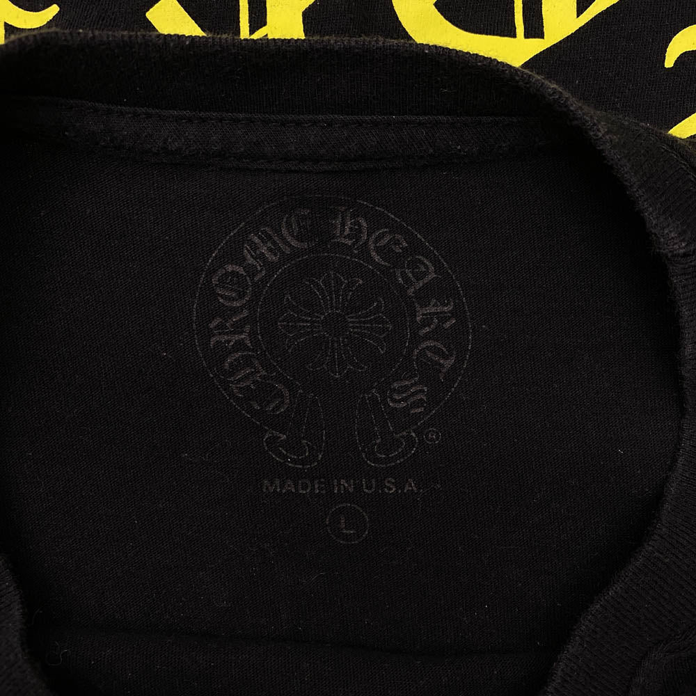CHROME HEARTS クロムハーツ（原本無） Made In Hollywood バックロゴプリント ホースシュー 半袖 Tシャツ ブラック系 L【中古】