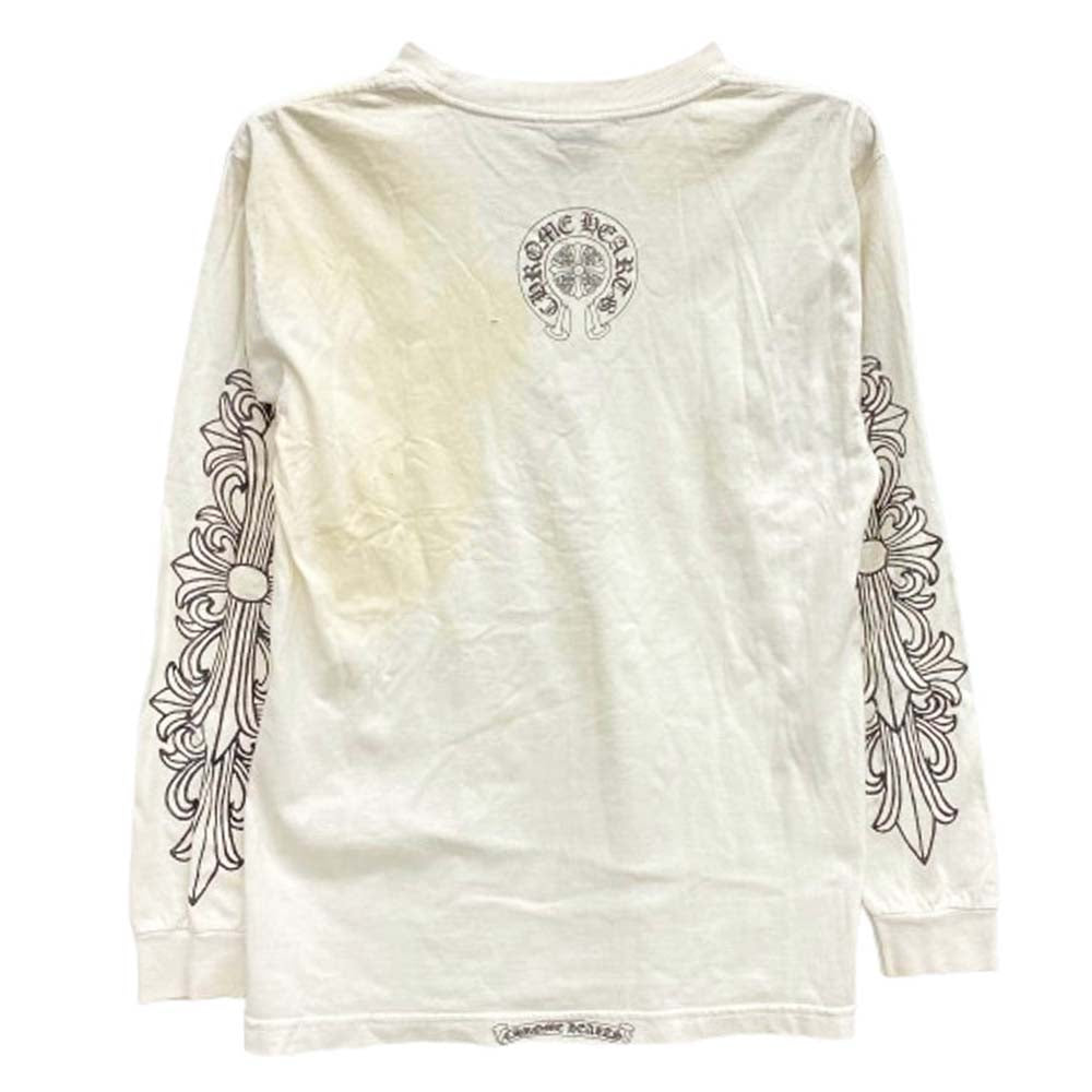 CHROME HEARTS クロムハーツ（原本無） ダガープリント アームプリント 長袖 Tシャツ ホワイト系 M【中古】