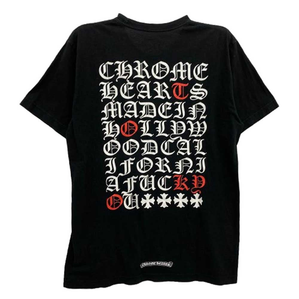 CHROME HEARTS クロムハーツ（原本無） Made In Hollywood Tokyo Logo メイドインハリウッドトーキョー ロゴ バックロゴプリント ホースシュー 半袖 Tシャツ ブラック系 L【中古】