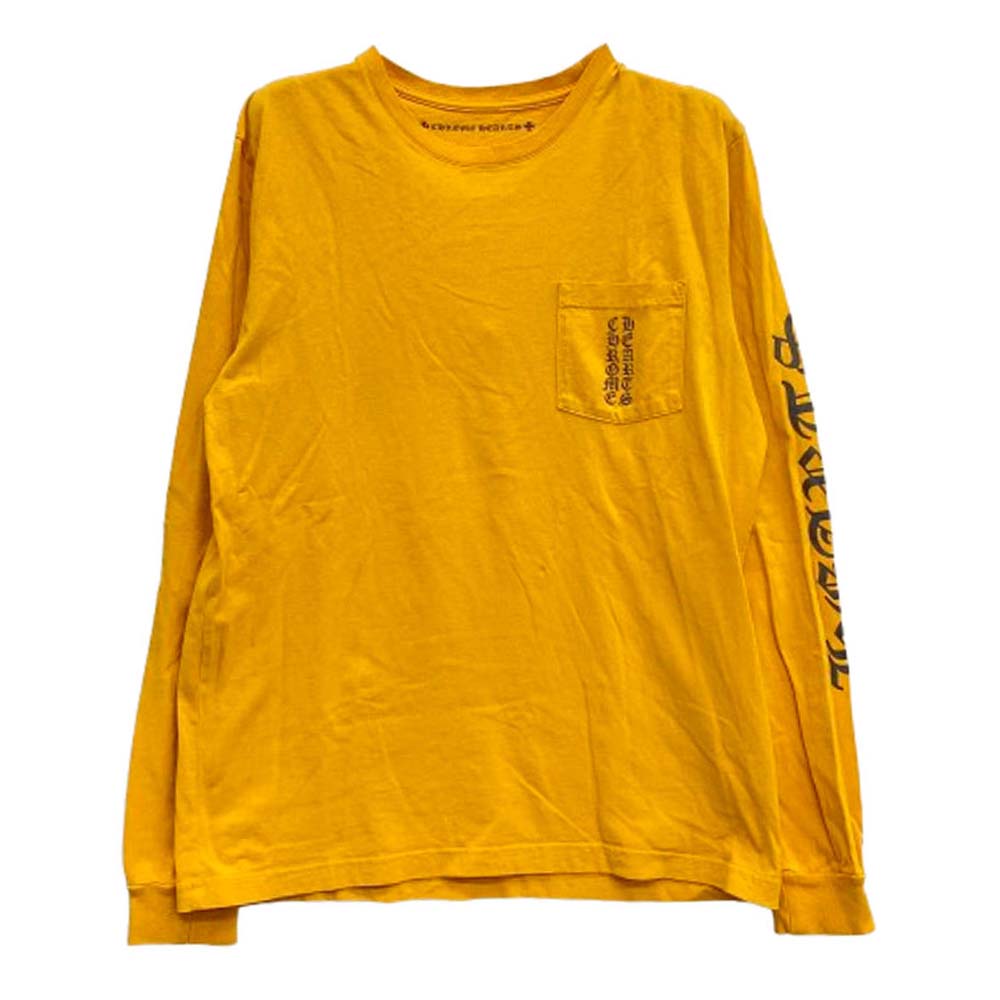 CHROME HEARTS クロムハーツ（原本無） ロゴプリント アームロゴ 長袖 Tシャツ オレンジ オレンジ系 L【中古】