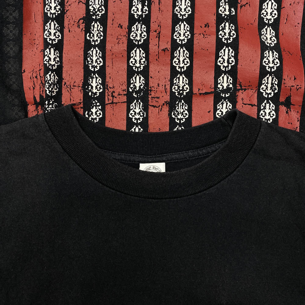 CHROME HEARTS クロムハーツ（原本無） ダガー 星条旗 スクロールラベル ポケット Tシャツ ブラック系 M【中古】