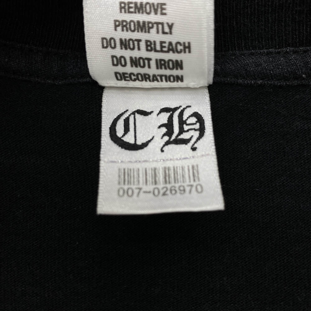 CHROME HEARTS クロムハーツ（原本無） ダガー 星条旗 スクロールラベル ポケット Tシャツ ブラック系 M【中古】