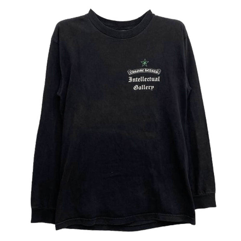CHROME HEARTS クロムハーツ（原本無） intellectual gallery ギャラリー スクロールラベル ロゴプリント スター 長袖 Tシャツ ブラック系 M【中古】
