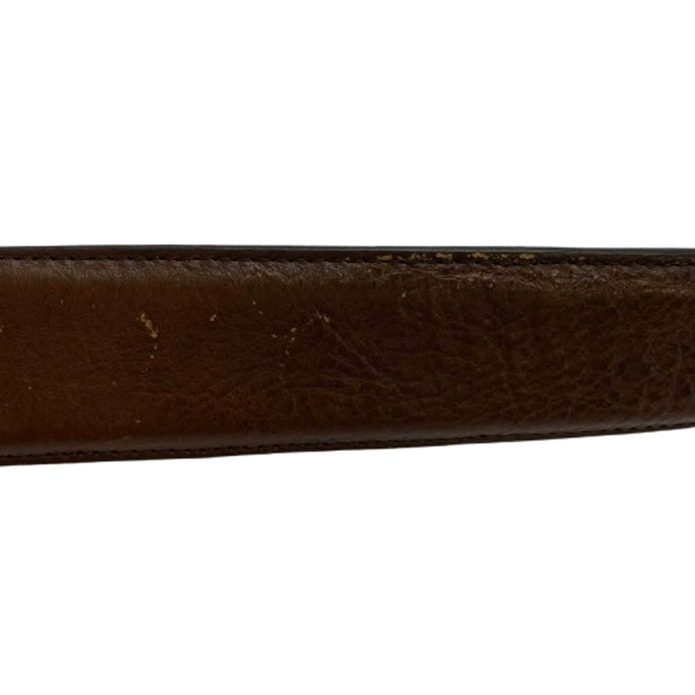 CHROME HEARTS クロムハーツ（原本無） 1.5 STRAP 1.5inchスクロールレーベルリベッツ レザーベルト ブラウン系 34【中古】