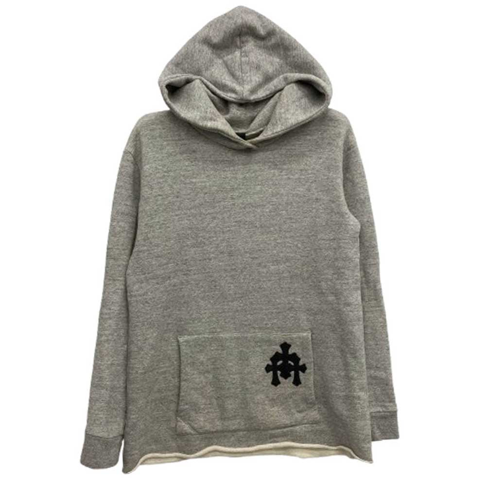CHROME HEARTS クロムハーツ（原本無） Y NOT クロスボールボタン レザー セメタリークロスパッチ プルオーバー パーカー グレー グレー系 M【中古】