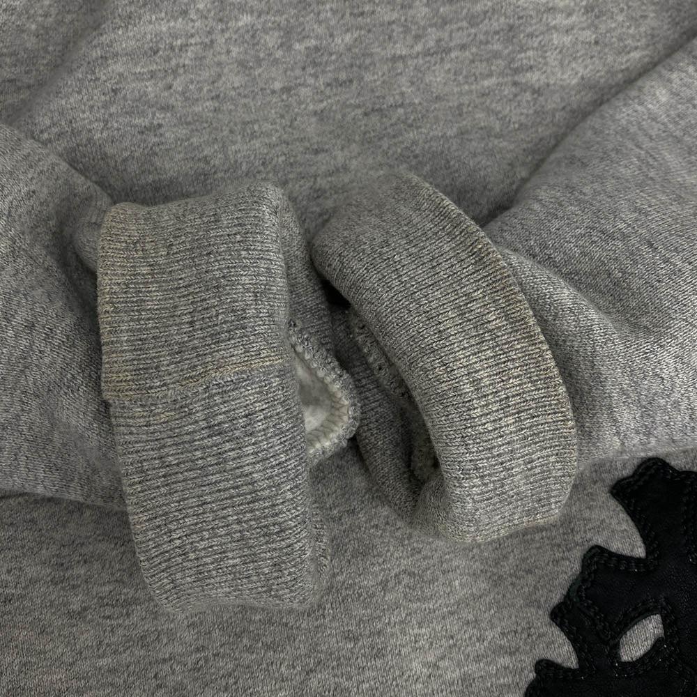 CHROME HEARTS クロムハーツ（原本無） Y NOT クロスボールボタン レザー セメタリークロスパッチ プルオーバー パーカー グレー グレー系 M【中古】