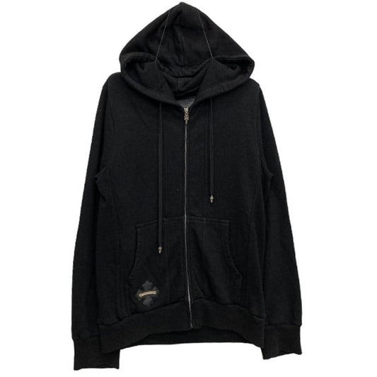 CHROME HEARTS クロムハーツ（原本無） ダガージップ CHプラスレザーパッチ ボロチップ フーディー パーカー ブラック ブラック系 M【中古】