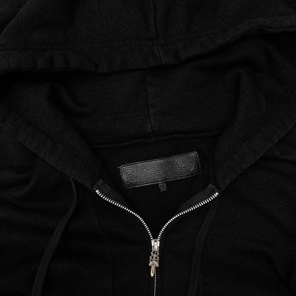 CHROME HEARTS クロムハーツ（原本無） ダガージップ CHプラスレザーパッチ ボロチップ フーディー パーカー ブラック ブラック系 M【中古】