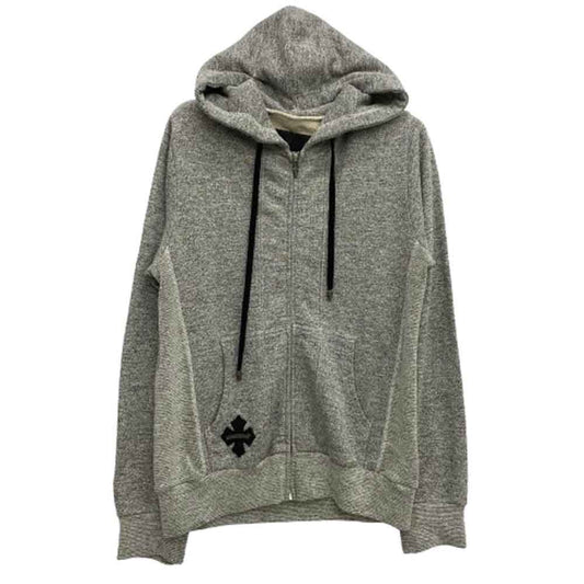 CHROME HEARTS クロムハーツ（原本無） ダガージップ CHプラスレザーパッチ ボロチップ フーディー パーカー グレー グレー系 M【中古】
