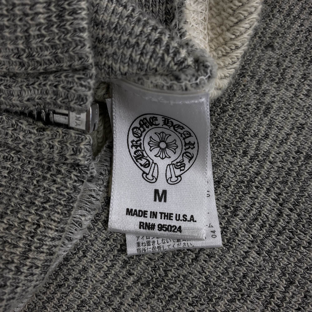CHROME HEARTS クロムハーツ（原本無） ダガージップ CHプラスレザーパッチ ボロチップ フーディー パーカー グレー グレー系 M【中古】