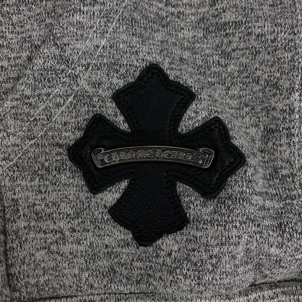 CHROME HEARTS クロムハーツ（原本無） ダガージップ CHプラスレザーパッチ ボロチップ フーディー パーカー グレー グレー系 M【中古】
