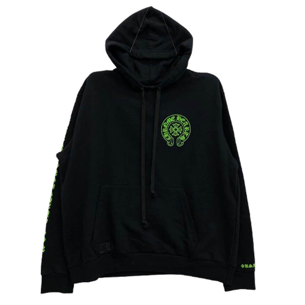 CHROME HEARTS クロムハーツ（原本無） HD PLVR CHARITY チャリティ CHプラス レザーパッチ プルオーバー パーカー ブラック系 XL【中古】