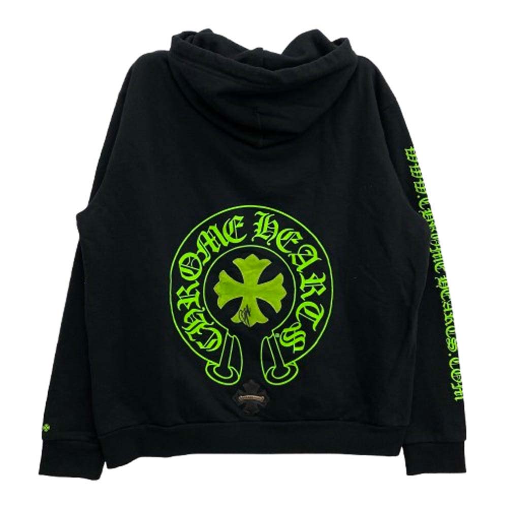 CHROME HEARTS クロムハーツ（原本無） HD PLVR CHARITY チャリティ CHプラス レザーパッチ プルオーバー パーカー ブラック系 XL【中古】