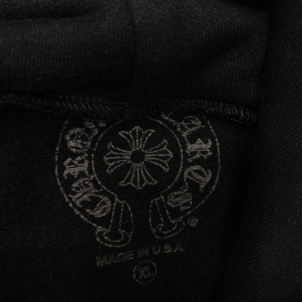 CHROME HEARTS クロムハーツ（原本無） HD PLVR CHARITY チャリティ CHプラス レザーパッチ プルオーバー パーカー ブラック系 XL【中古】