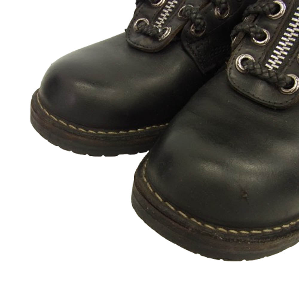 CHROME HEARTS クロムハーツ（原本無） × WESCO ウエスコ ファイヤーマン センターダガージップ レースアップ ブーツ ブラック系 8.5E【中古】