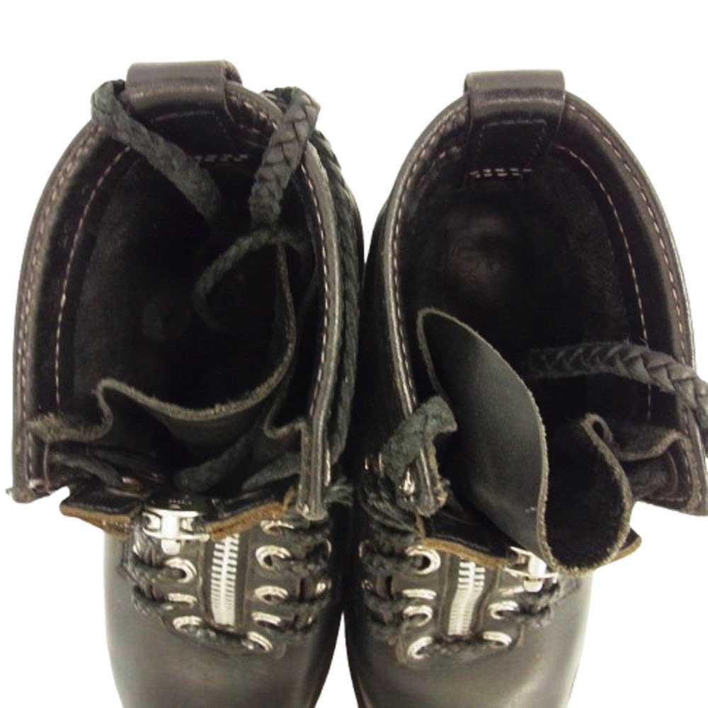 CHROME HEARTS クロムハーツ（原本無） × WESCO ウエスコ ファイヤーマン センターダガージップ レースアップ ブーツ ブラック系 8.5E【中古】