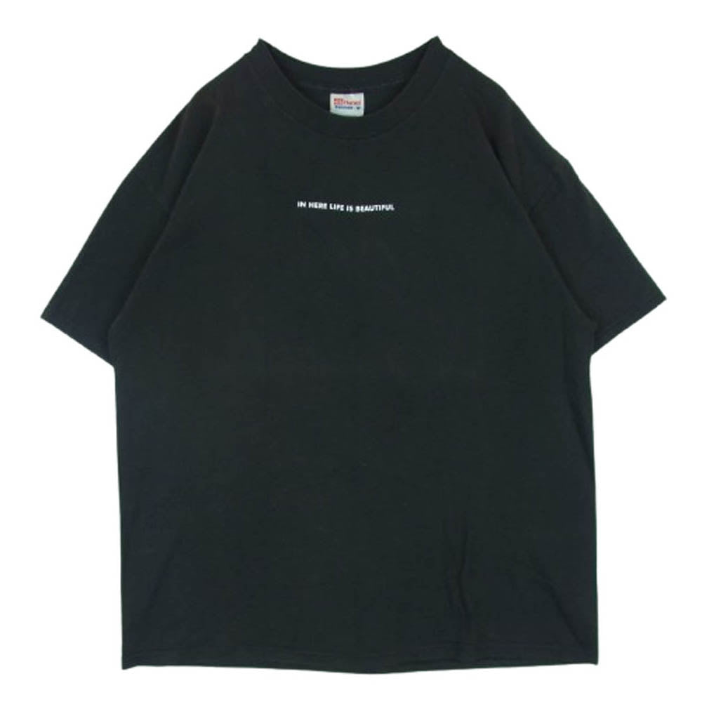 ヘインズ CABARET IN HERE LIFE IS BEAUTIFUL ミュージカル ムービー 半袖 Tシャツ ダークグレー系 XL 46-48【中古】