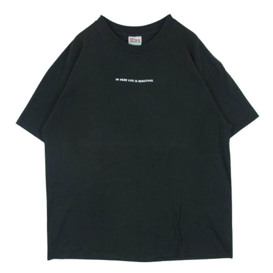 ヘインズ CABARET IN HERE LIFE IS BEAUTIFUL ミュージカル ムービー 半袖 Tシャツ ダークグレー系 XL 46-48【中古】