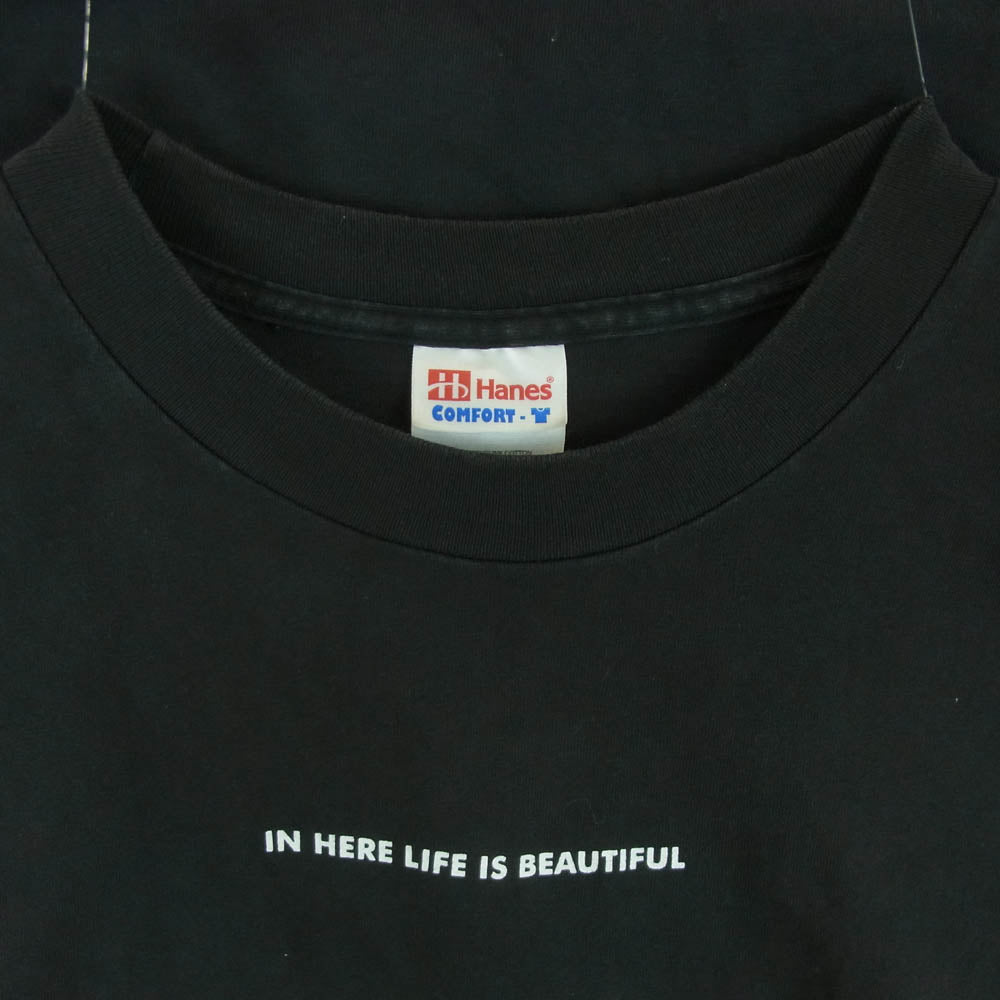 ヘインズ CABARET IN HERE LIFE IS BEAUTIFUL ミュージカル ムービー 半袖 Tシャツ ダークグレー系 XL 46-48【中古】