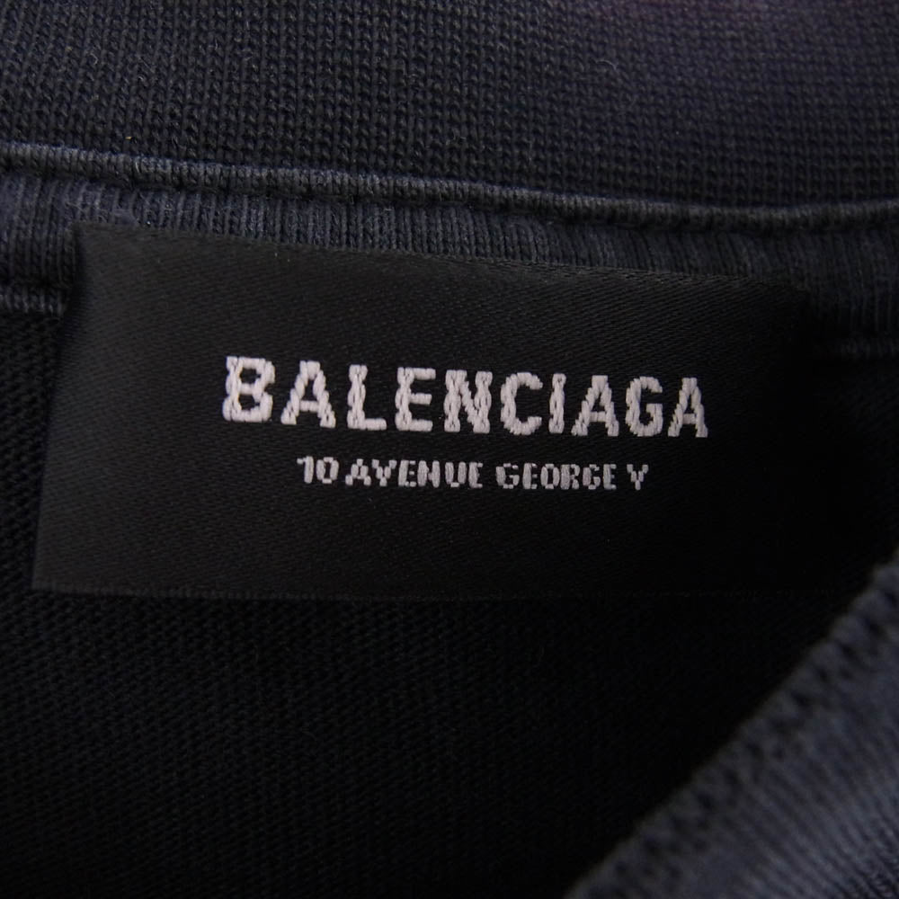 BALENCIAGA バレンシアガ 24AW 787349 ダメージ加工 TRVY7 METAL HEADS 半袖 Tシャツ ブラック系 1【中古】