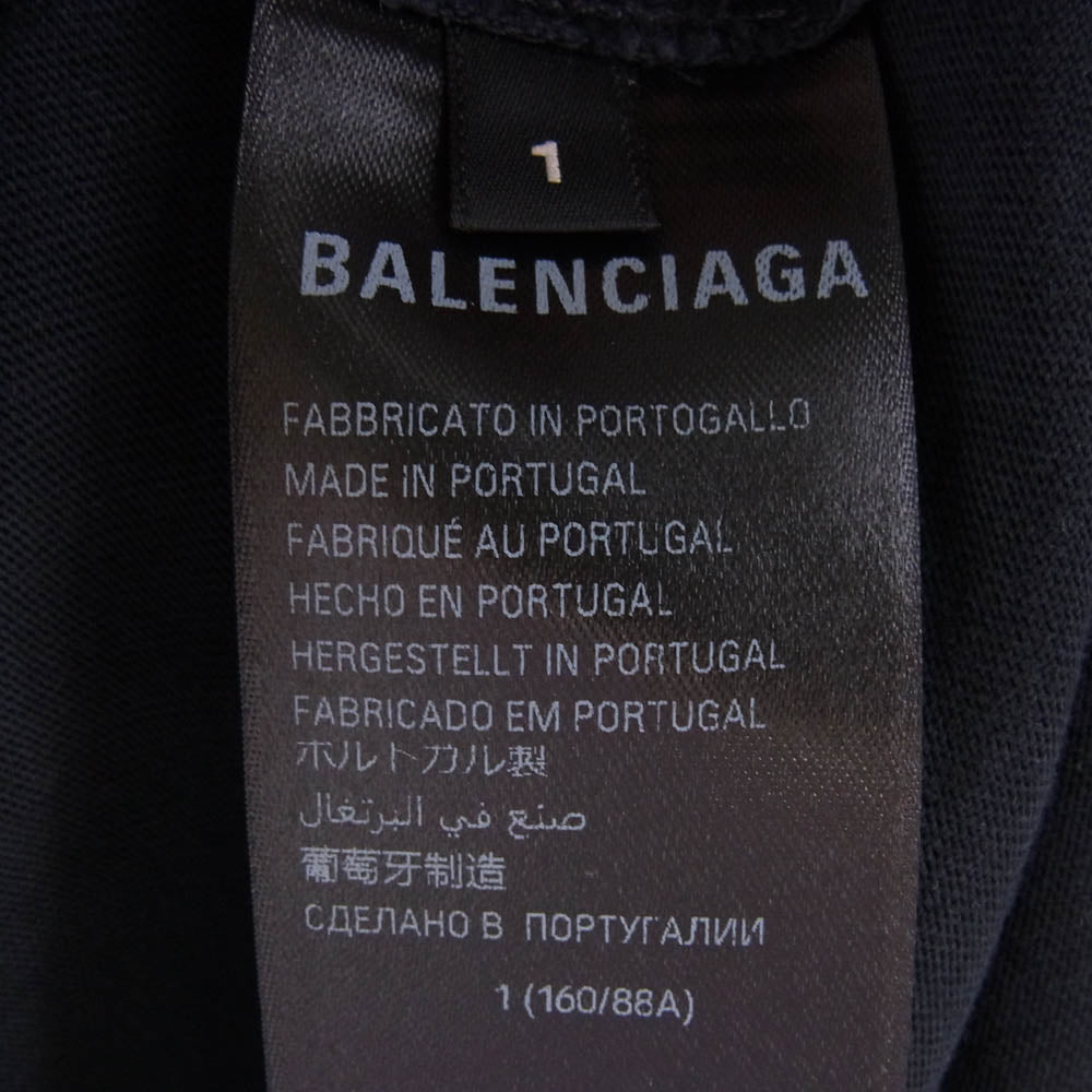 BALENCIAGA バレンシアガ 24AW 787349 ダメージ加工 TRVY7 METAL HEADS 半袖 Tシャツ ブラック系 1【中古】