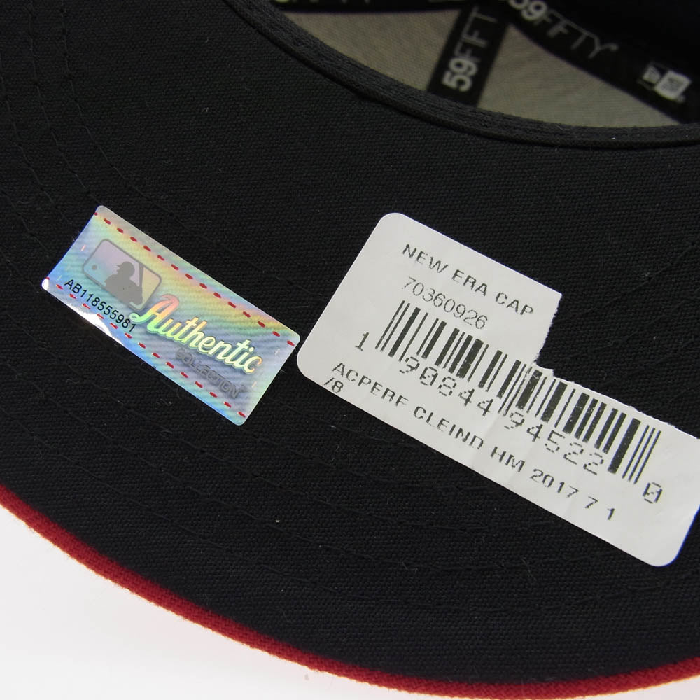 NEW ERA ニューエラ MLB フレックス 39THRTY インディアンス キャップ 帽子 ブラック系 レッド系【美品】【中古】