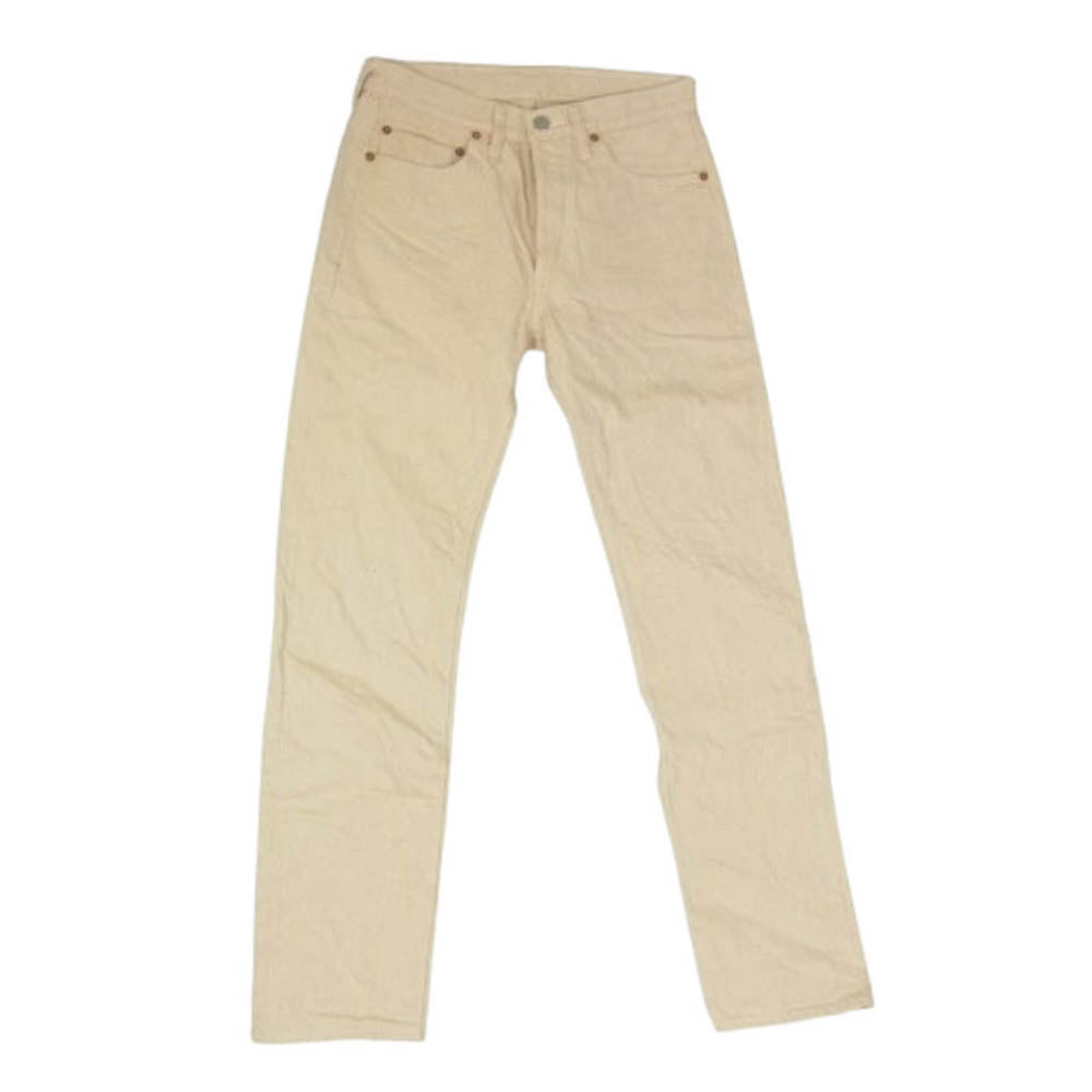 Denime ドゥニーム 224-66M WAREHOUSE ウェアハウス 66 モデル MOTHER COTTON マザーコットン ホワイト デニム パンツ ベージュ系 28【中古】