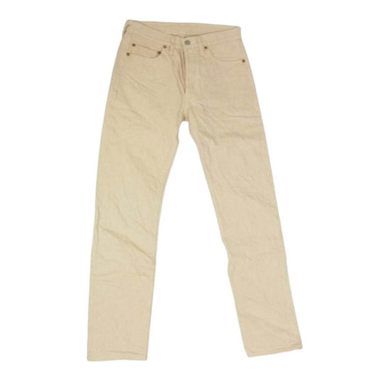 Denime ドゥニーム 224-66M WAREHOUSE ウェアハウス 66 モデル MOTHER COTTON マザーコットン ホワイト デニム パンツ ベージュ系 28【中古】