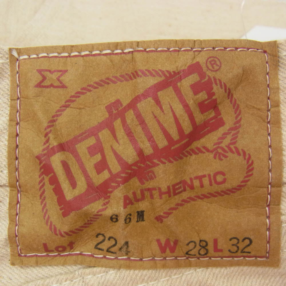 Denime ドゥニーム 224-66M WAREHOUSE ウェアハウス 66 モデル MOTHER COTTON マザーコットン ホワイト デニム パンツ ベージュ系 28【中古】
