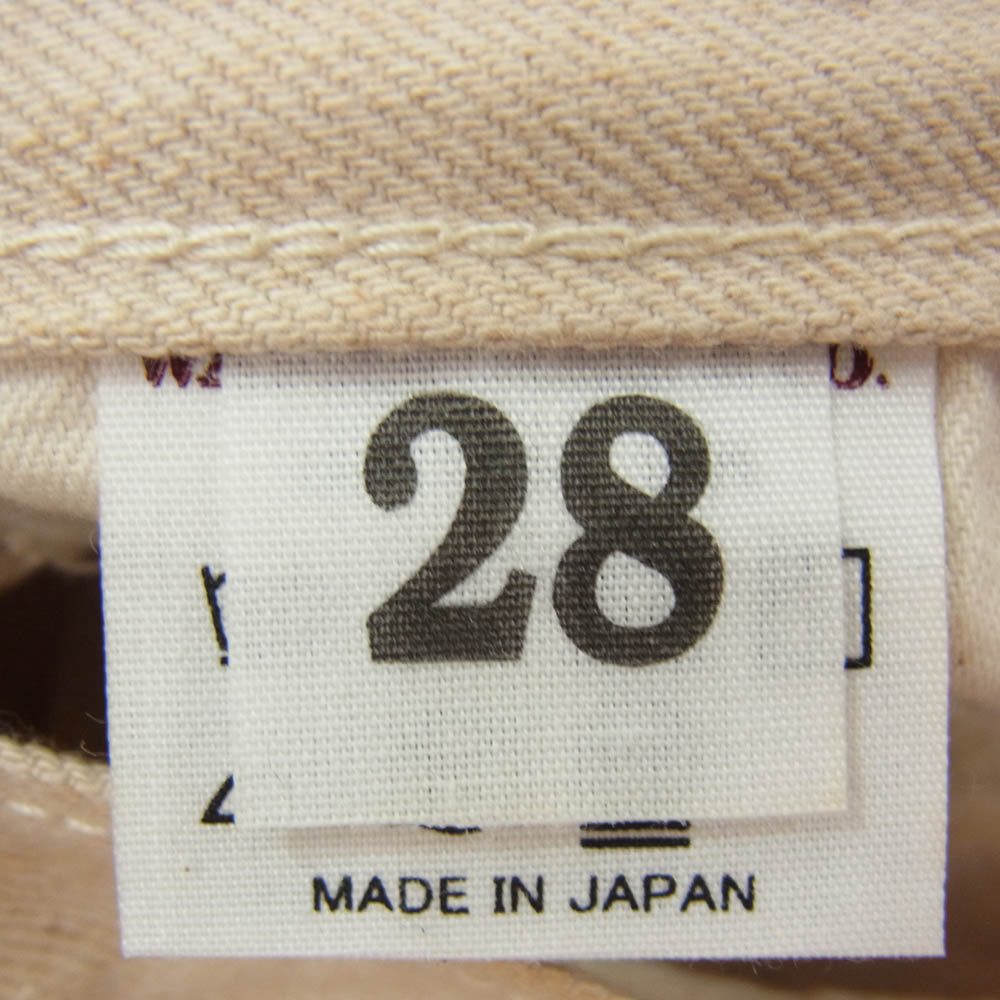Denime ドゥニーム 224-66M WAREHOUSE ウェアハウス 66 モデル MOTHER COTTON マザーコットン ホワイト デニム パンツ ベージュ系 28【中古】