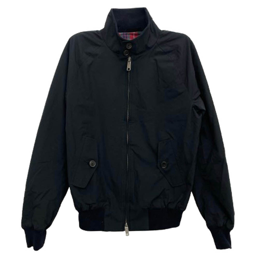 BARACUTA バラクータ 英国製 裏地チェック ハリントン ジャケット ブルゾン ブラック系 34【中古】
