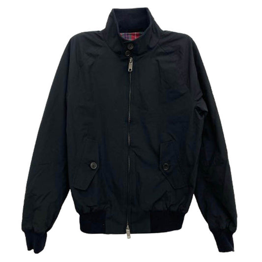 BARACUTA バラクータ 英国製 裏地チェック ハリントン ジャケット ブルゾン ブラック系 34【中古】