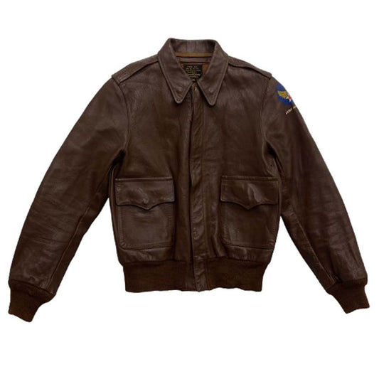 The REAL McCOY'S ザリアルマッコイズ 30-1415 MONARCH MFG CO モーナーク社 実名復刻 US Air Force A-2 レザー フライト ジャケット ブラウン系 34【中古】