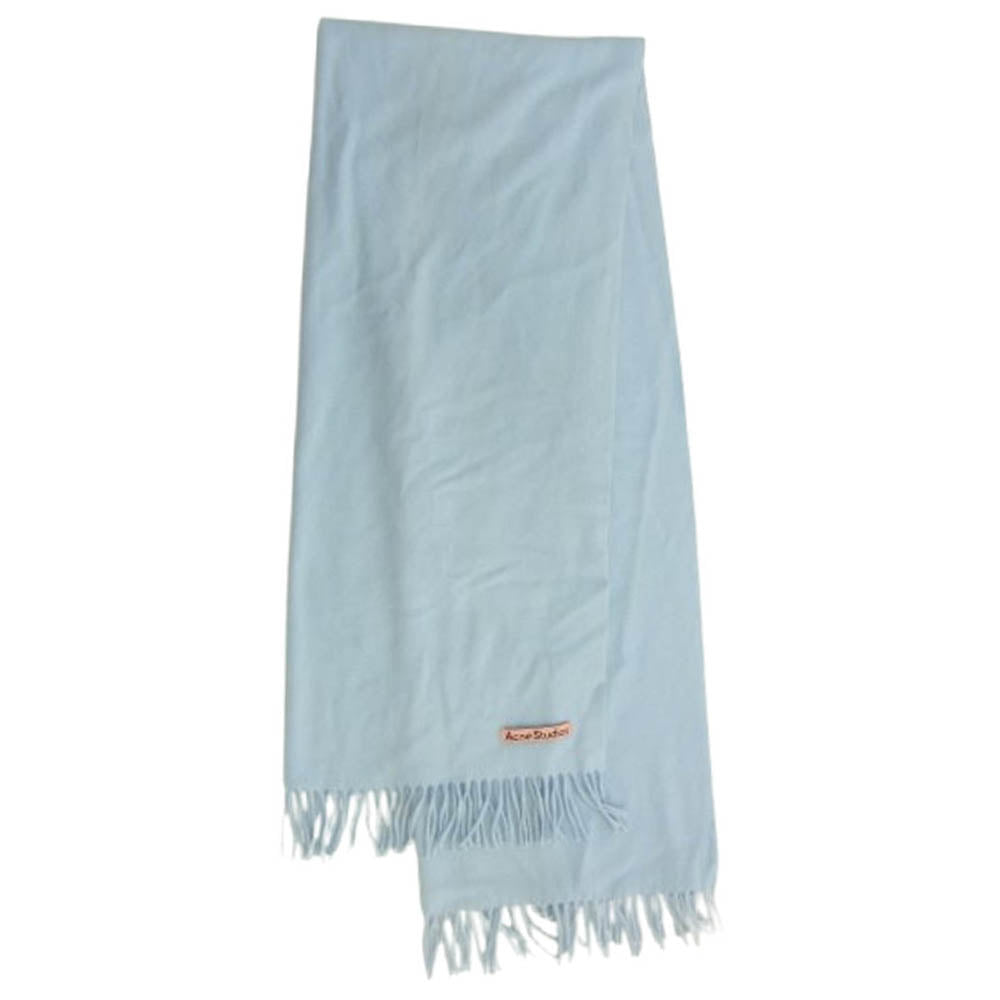 ACNE STUDIOS アクネストゥディオズ CA0209 オーバーサイズ フリンジ ウール スカーフ ライトブルー ライトブルー系 200×7cm【中古】