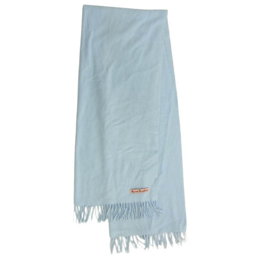 ACNE STUDIOS アクネストゥディオズ CA0209 オーバーサイズ フリンジ ウール スカーフ ライトブルー ライトブルー系 200×7cm【中古】