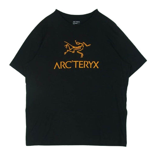 ARC'TERYX アークテリクス X000007991 ARCWORD LOGO SS 半袖 Tシャツ コットン コロンビア製 ブラック系 オレンジ系 L【中古】