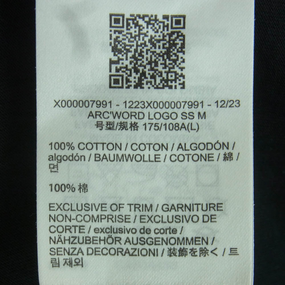 ARC'TERYX アークテリクス X000007991 ARCWORD LOGO SS 半袖 Tシャツ コットン コロンビア製 ブラック系 オレンジ系 L【中古】