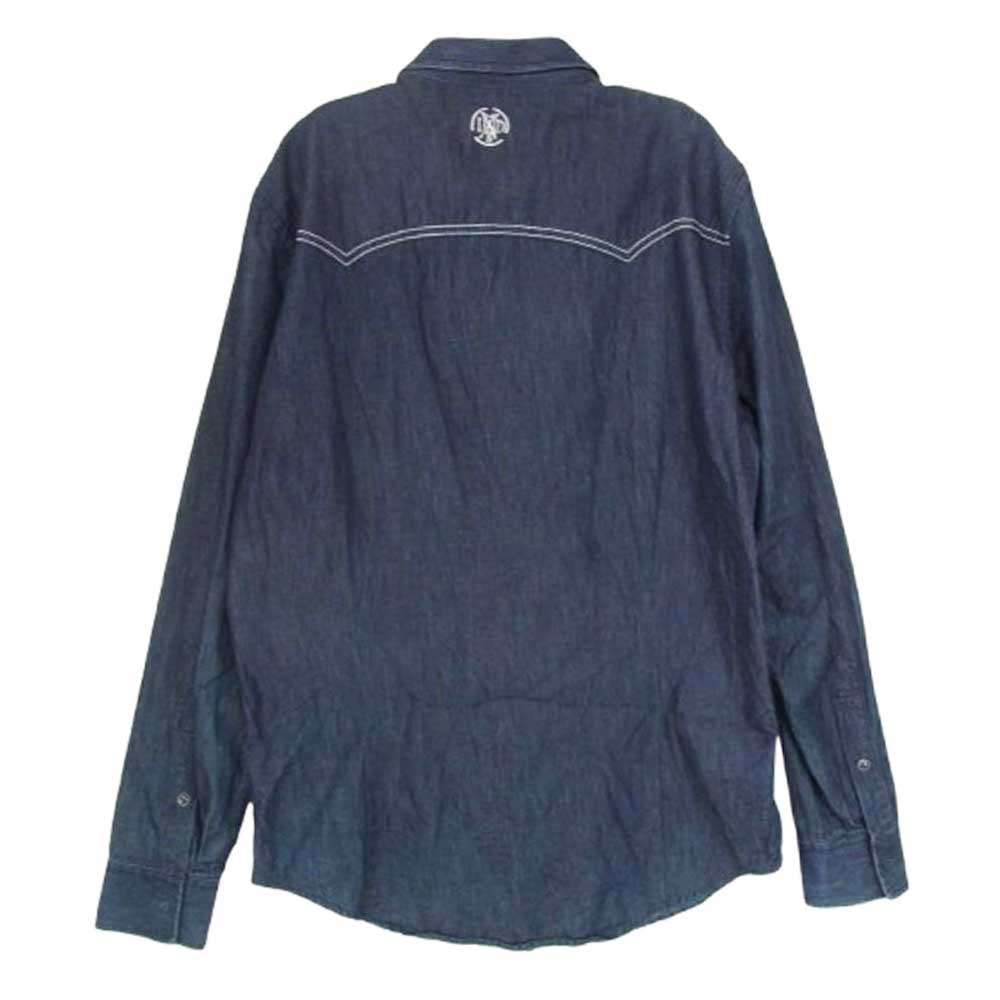 DIESEL ディーゼル 刺繍 デニム ウエスタン ワーク シャツ インディゴブルー系 M【中古】