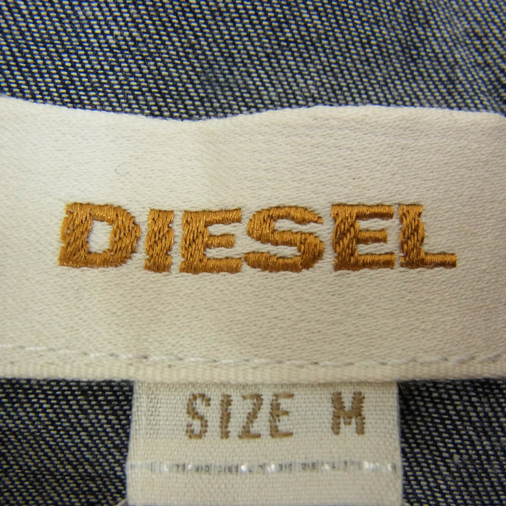 DIESEL ディーゼル 刺繍 デニム ウエスタン ワーク シャツ インディゴブルー系 M【中古】