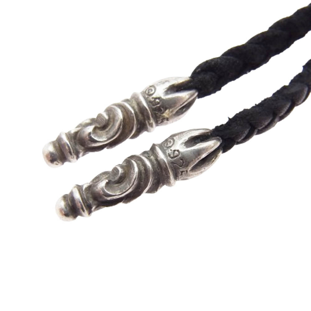 CHROME HEARTS クロムハーツ（原本無） LEATHER BRAID スクロール レザー ブレード ブラック系【中古】