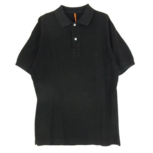 Scye サイ BASICS ベーシックス アップリケ ワッペン刺繍 半袖 ポロシャツ ブラック系 42【中古】