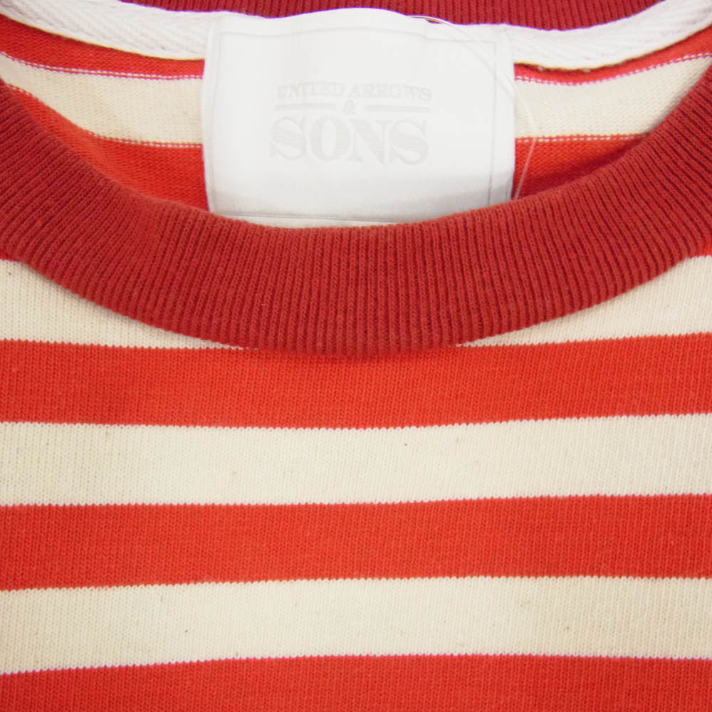 UNITED ARROWS ユナイテッドアローズ & SONS アンドサンズ 5512-299-0170 ロングスリーブ 長袖 ボーダー バスクシャツ Tシャツ レッド系 L【中古】
