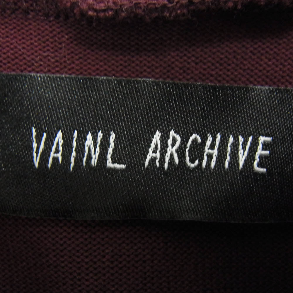VAINL ARCHIVE ヴァイナルアーカイブ モックネック ロングスリーブ 長袖 カットソー Tシャツ パープル系 L【中古】
