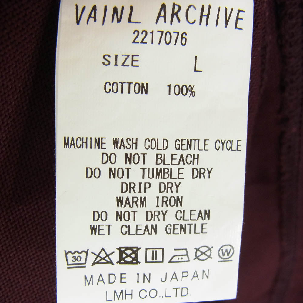 VAINL ARCHIVE ヴァイナルアーカイブ モックネック ロングスリーブ 長袖 カットソー Tシャツ パープル系 L【中古】