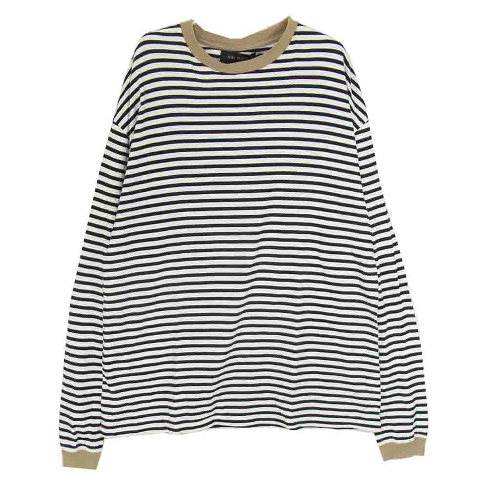 VAINL ARCHIVE ヴァイナルアーカイブ ボーダー リンガー ロングスリーブ 長袖 カットソー Tシャツ ブラック系 L【中古】