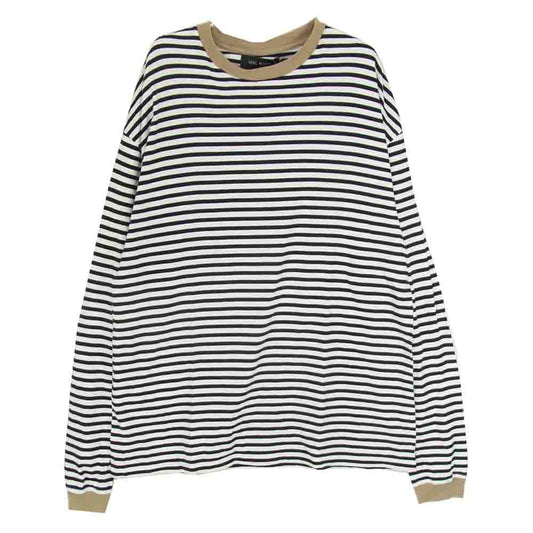 VAINL ARCHIVE ヴァイナルアーカイブ ボーダー リンガー ロングスリーブ 長袖 カットソー Tシャツ ブラック系 L【中古】