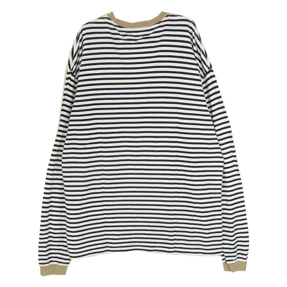 VAINL ARCHIVE ヴァイナルアーカイブ ボーダー リンガー ロングスリーブ 長袖 カットソー Tシャツ ブラック系 L【中古】