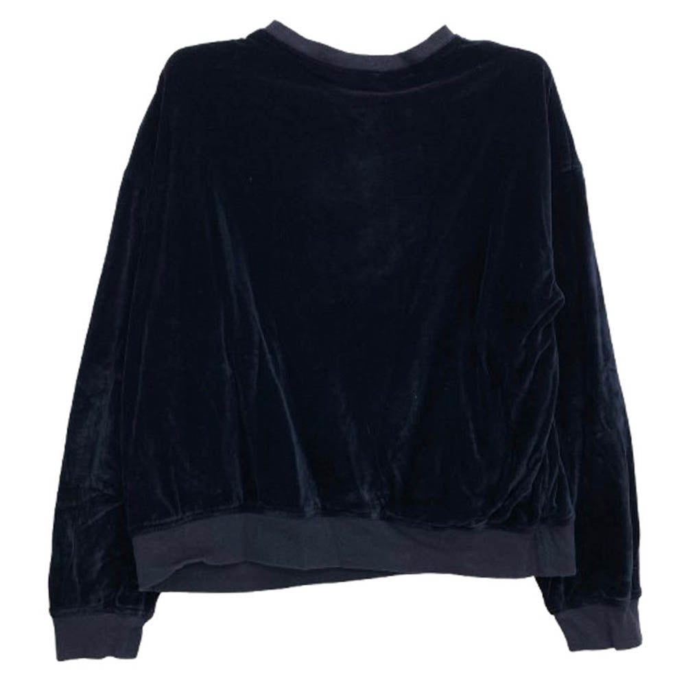 UNUSED アンユーズド US0997 velour crew neck shirts ベロア クルーネック スウェット トレーナー ネイビー系 2【中古】