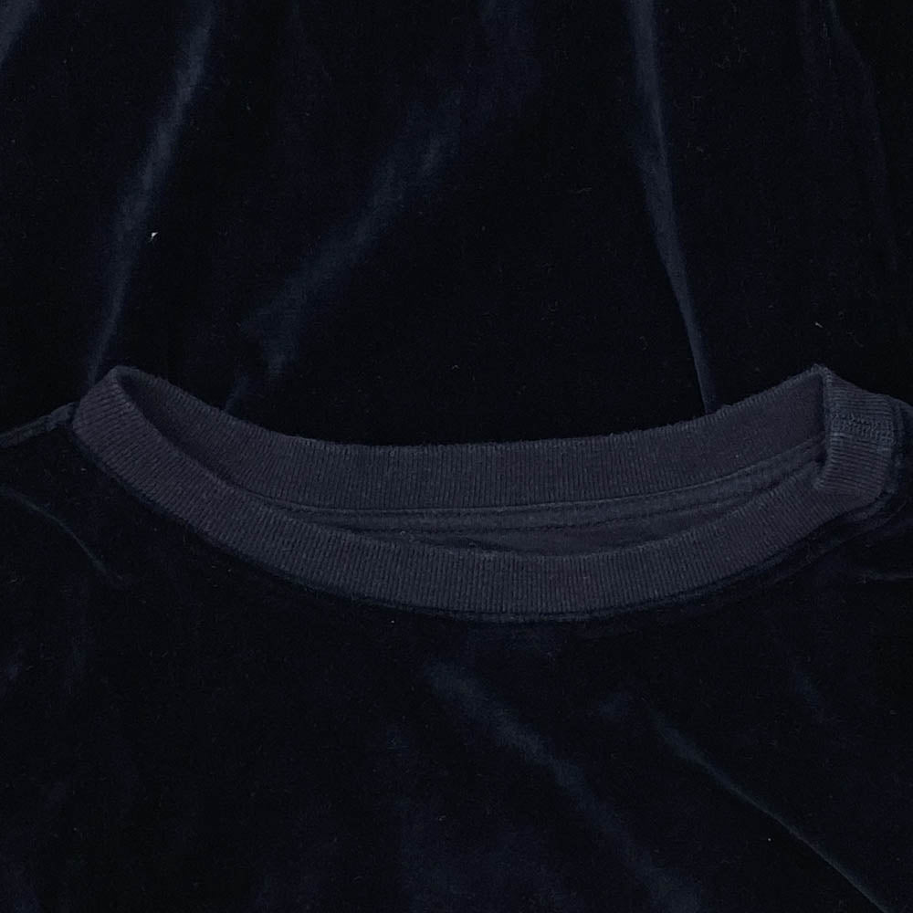 UNUSED アンユーズド US0997 velour crew neck shirts ベロア クルーネック スウェット トレーナー ネイビー系 2【中古】